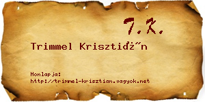 Trimmel Krisztián névjegykártya